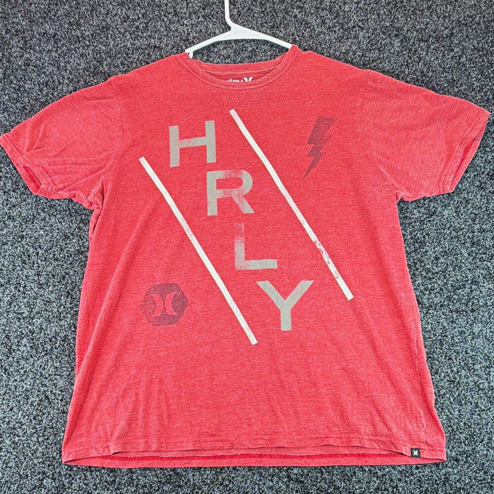 Hurley Premium Fit Men's Red Graphic Print Crew Neck Short Sleeve T-Shirt L